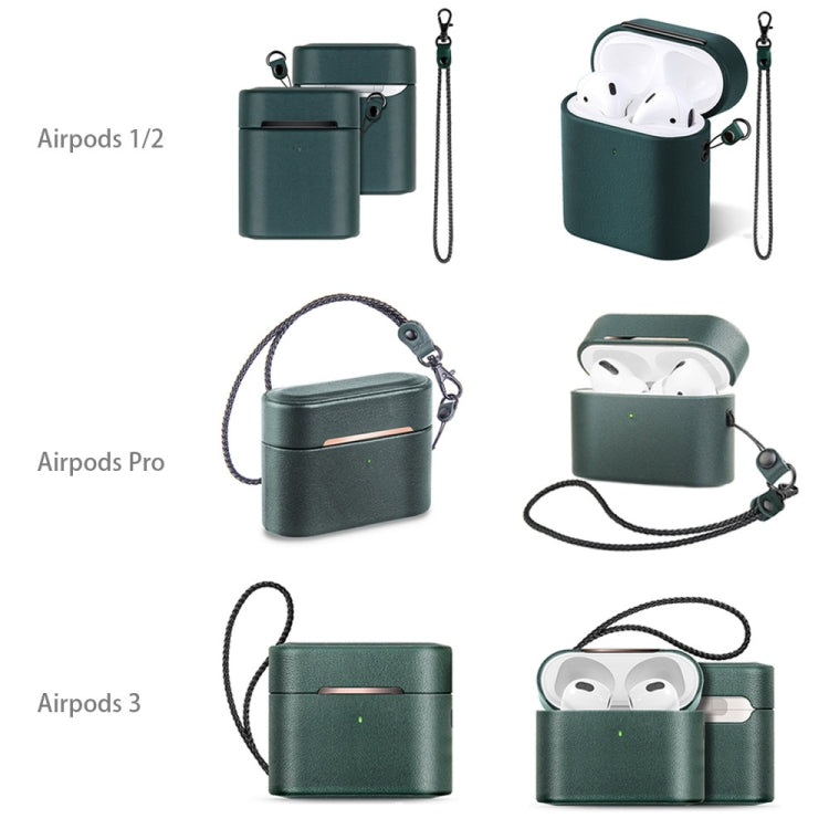 Wireless Earphone Protective Shell Leather Case Split Storage Box For Airpods 3