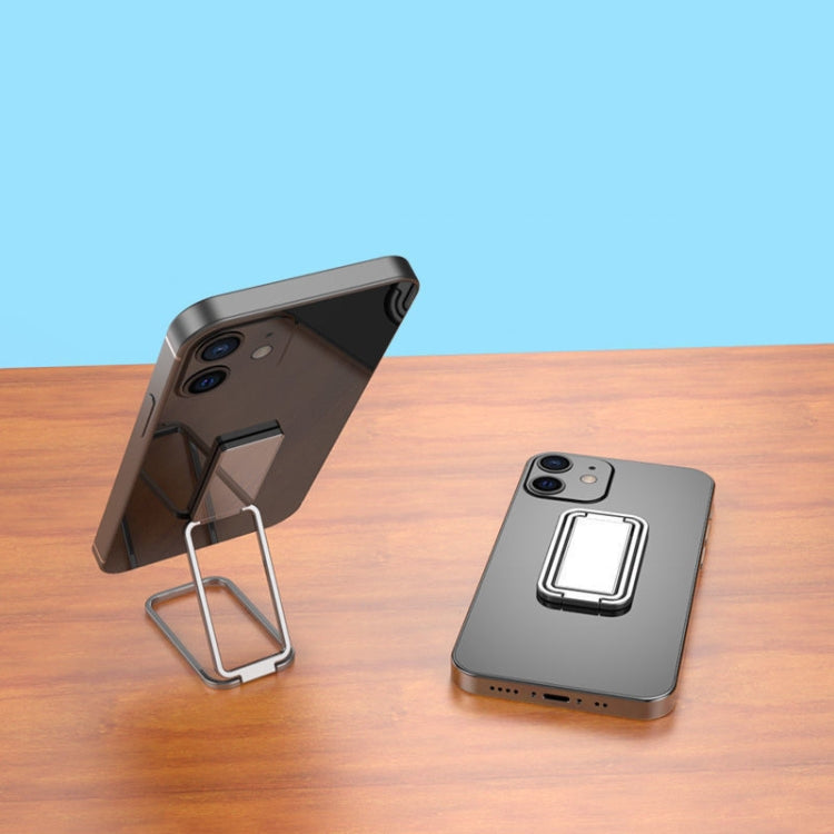 Metal Car Mobile Phone Folding Bracket Ring Buckle Paste Bracket,Style: Square
