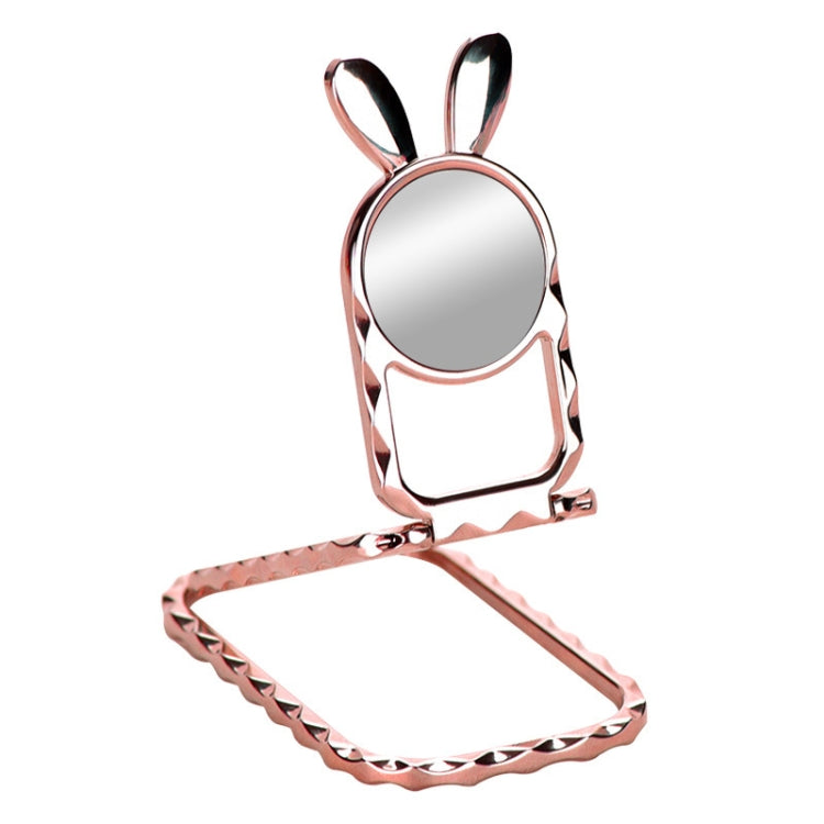 Metal Car Mobile Phone Folding Bracket Ring Buckle Paste Bracket,Style: Rabbit