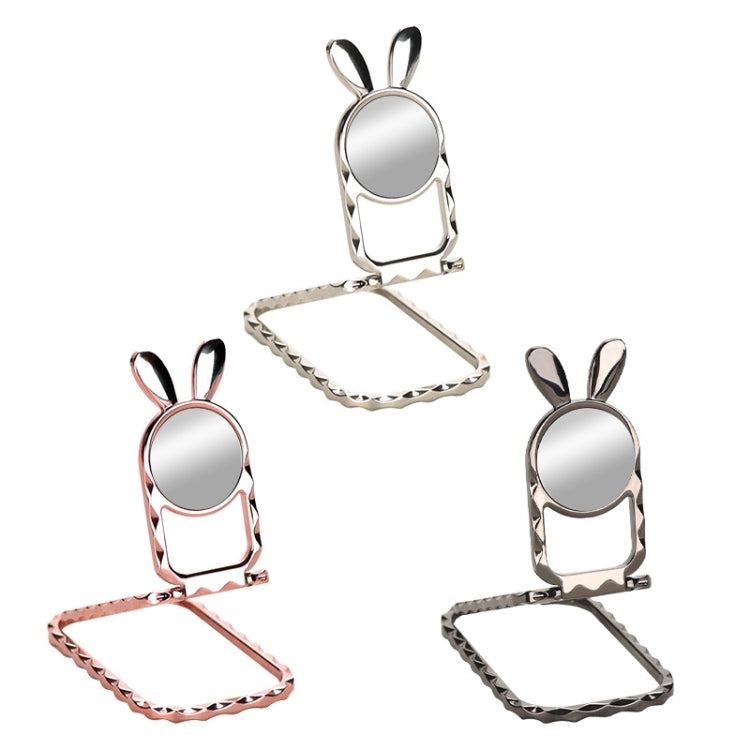 Metal Car Mobile Phone Folding Bracket Ring Buckle Paste Bracket,Style: Rabbit