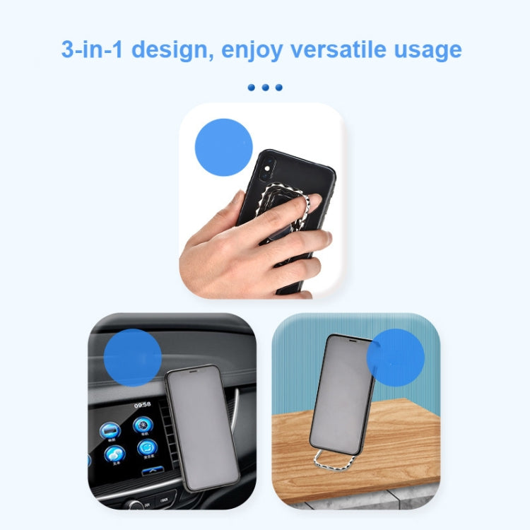 Metal Car Mobile Phone Folding Bracket Ring Buckle Paste Bracket,Style: Love