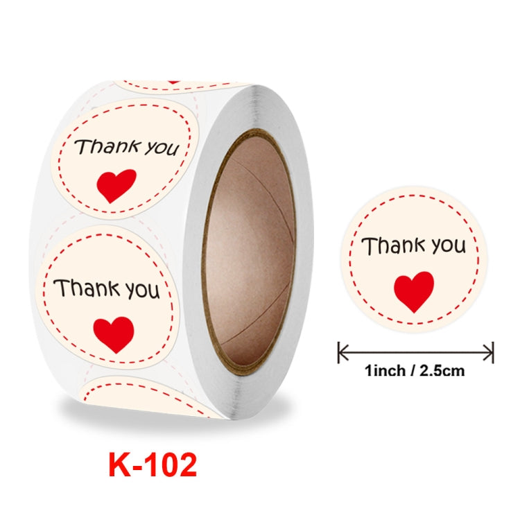 8 PCS K-102 Olled Round Valentines Day Heart Gift Decoration Sticker Label