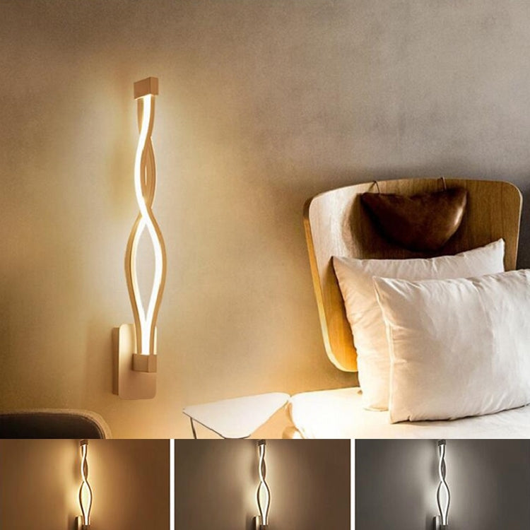 White Simple Led Aisle Bedroom Bedside Wall Lamp(Tri-Color Light)