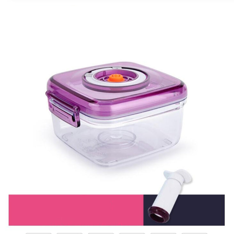 Evacuated Box Plastic Fresh-keeping Refrigerated Heating Round Rectangular Food Storage Box, Capacity:700ml