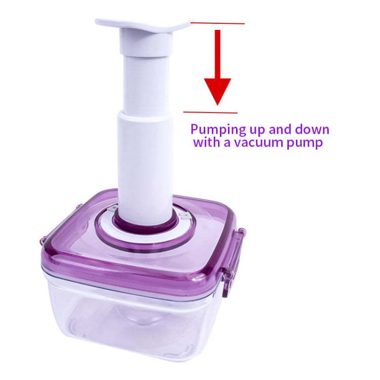 Evacuated Box Plastic Fresh-keeping Refrigerated Heating Round Rectangular Food Storage Box, Capacity:700ml