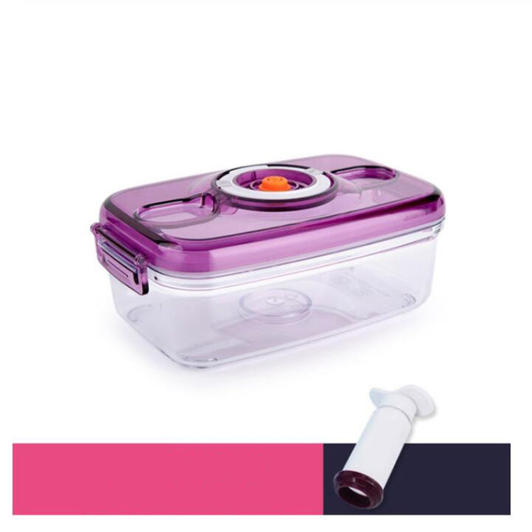 Evacuated Box Plastic Fresh-keeping Refrigerated Heating Round Rectangular Food Storage Box, Capacity:1000ml