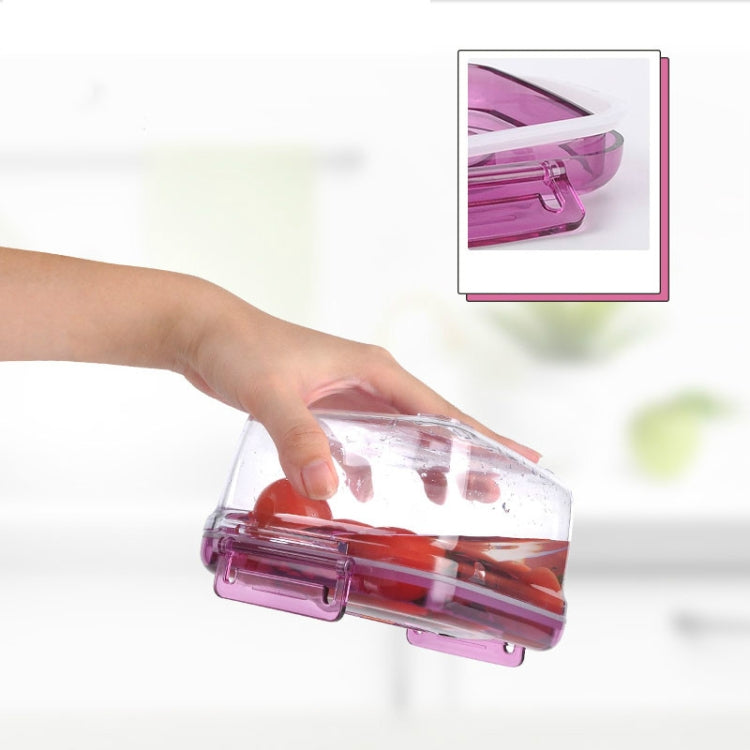 Evacuated Box Plastic Fresh-keeping Refrigerated Heating Round Rectangular Food Storage Box, Capacity:1400ml