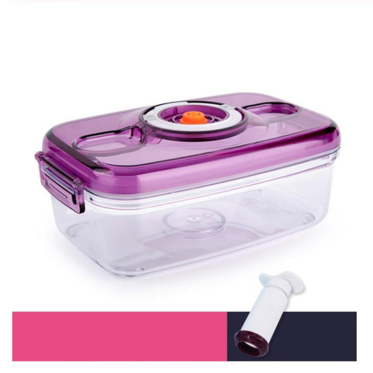 Evacuated Box Plastic Fresh-keeping Refrigerated Heating Round Rectangular Food Storage Box, Capacity:2000ml