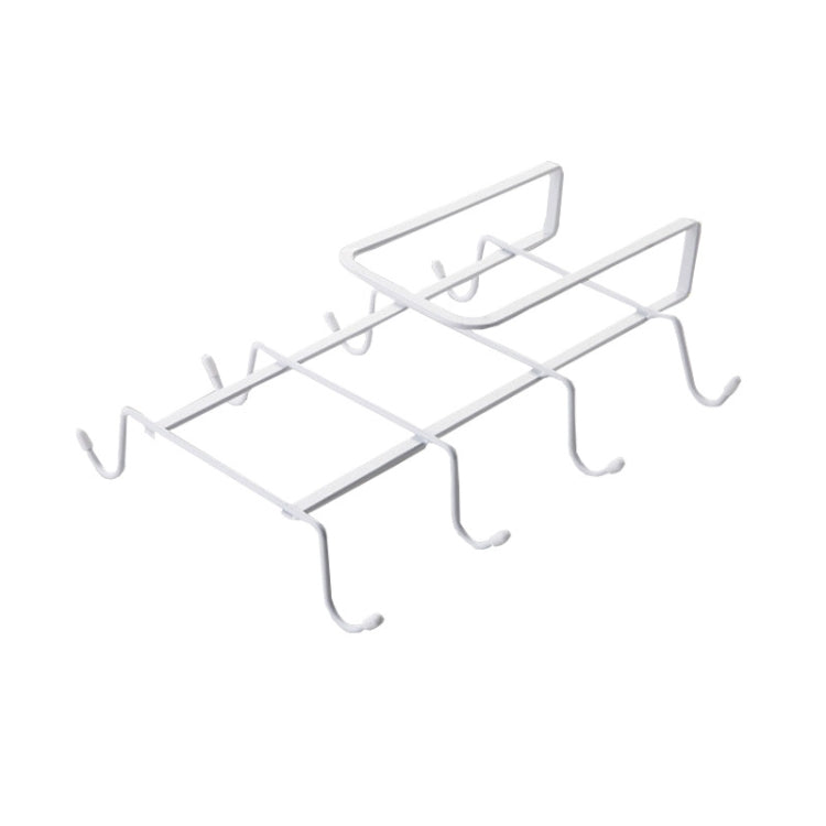 Hanging Nail-free Partition Cup Holder Creative Kitchen Supplies Storage Rack, Style:8 Hooks