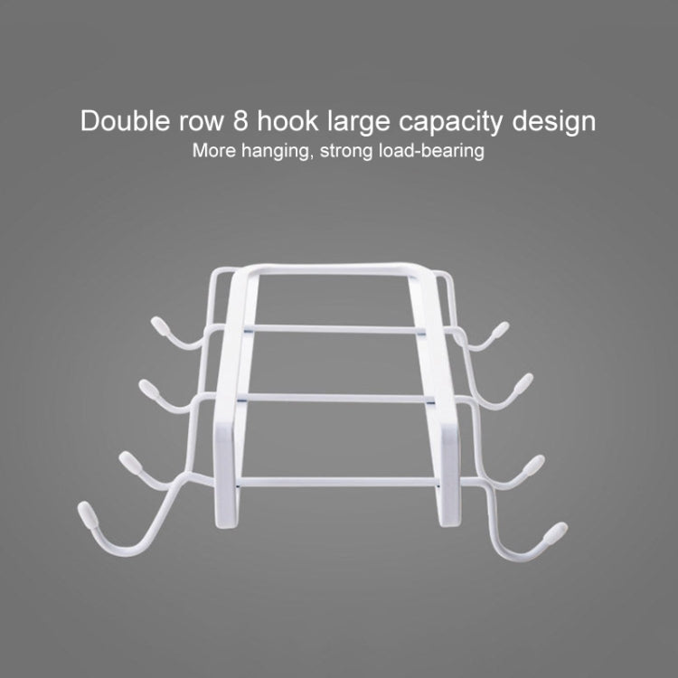 Hanging Nail-free Partition Cup Holder Creative Kitchen Supplies Storage Rack, Style:8 Hooks