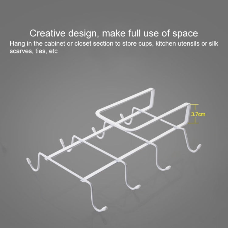 Hanging Nail-free Partition Cup Holder Creative Kitchen Supplies Storage Rack, Style:8 Hooks