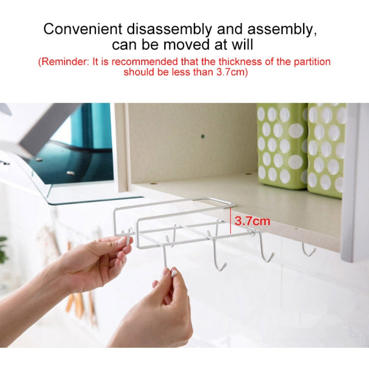 Hanging Nail-free Partition Cup Holder Creative Kitchen Supplies Storage Rack, Style:8 Hooks