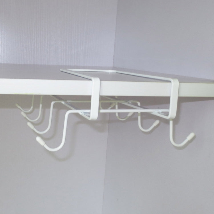 Hanging Nail-free Partition Cup Holder Creative Kitchen Supplies Storage Rack, Style:8 Hooks
