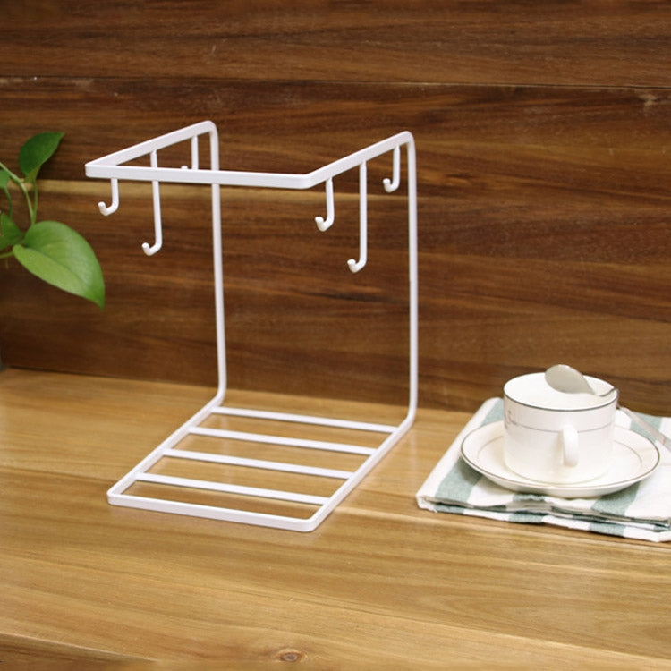 Hanging Nail-free Partition Cup Holder Creative Kitchen Supplies Storage Rack, Style:6 Hooks