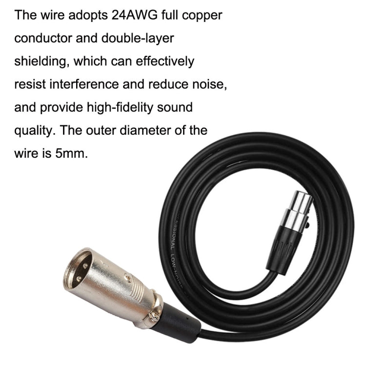 Xlrmini Caron Male To Mini Female Balancing Cable For 48V Sound Card Microphone Audio Cable, Length:1.5m