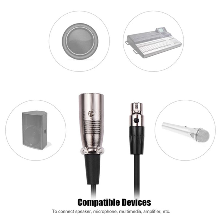 Xlrmini Caron Male To Mini Female Balancing Cable For 48V Sound Card Microphone Audio Cable, Length:1.5m