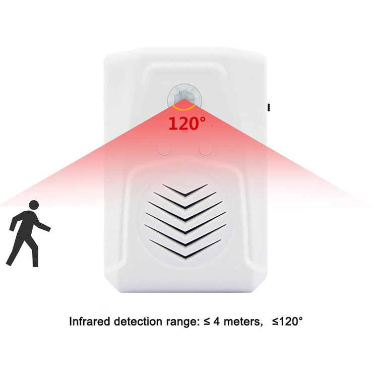 Two Way Doorbell Recording Welcome Induction Doorbell Voice Prompter(White)