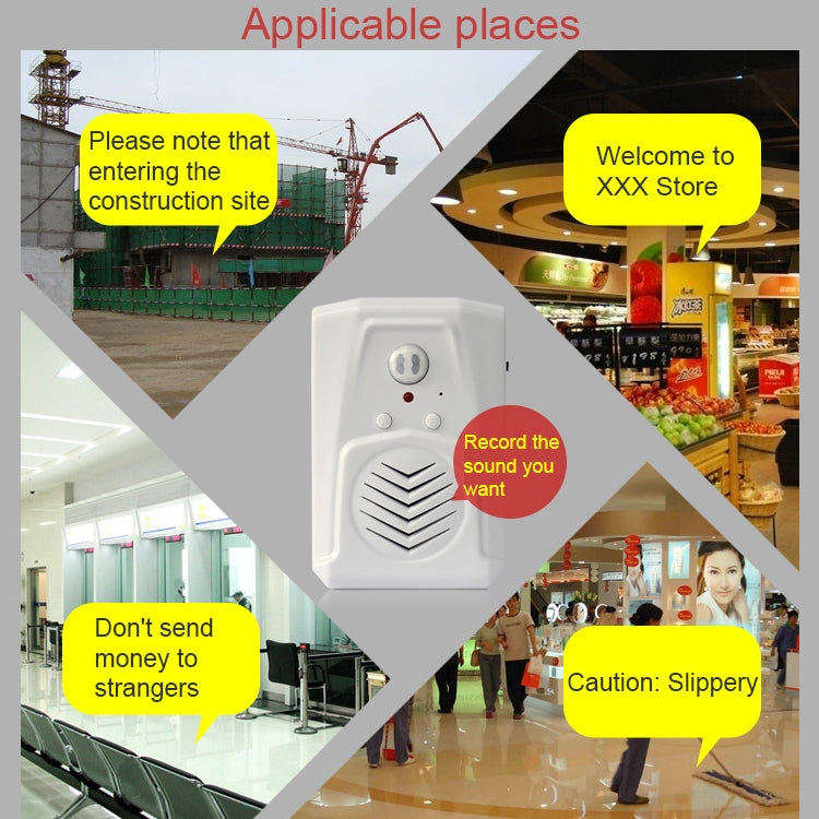 Two Way Doorbell Recording Welcome Induction Doorbell Voice Prompter(White)