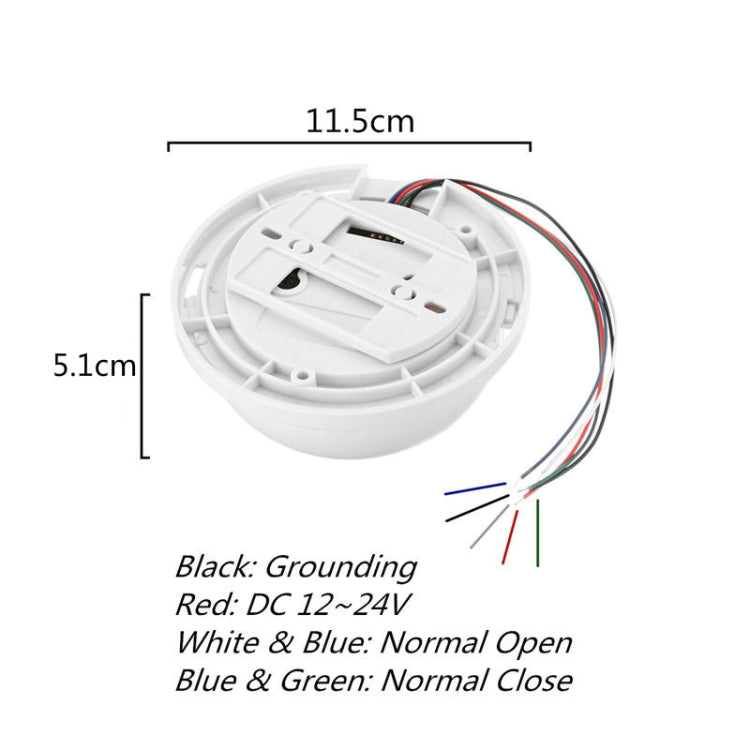 12V Household Gas Alarm Networked Detector Ceiling Gas Leakage Induction Detector(White)