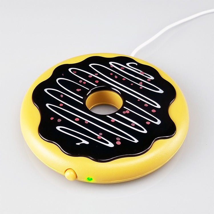 Creative USB Vacuum Coasters Doughnut Shape Heating Pad Cookies Constant Temperature Non-Slip Coasters