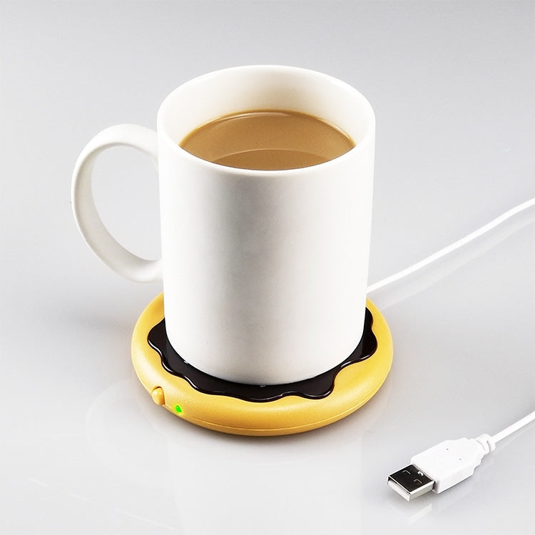 Creative USB Vacuum Coasters Doughnut Shape Heating Pad Cookies Constant Temperature Non-Slip Coasters