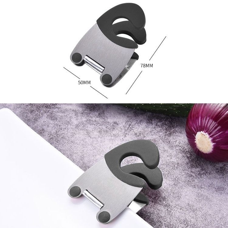 5 PCS Stainless Steel Plastic Pan Edge Clamp Anti-Scald Rubber Bracket Kitchen Gadgets