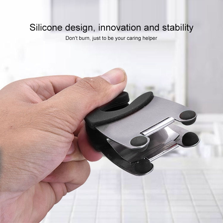 5 PCS Stainless Steel Plastic Pan Edge Clamp Anti-Scald Rubber Bracket Kitchen Gadgets