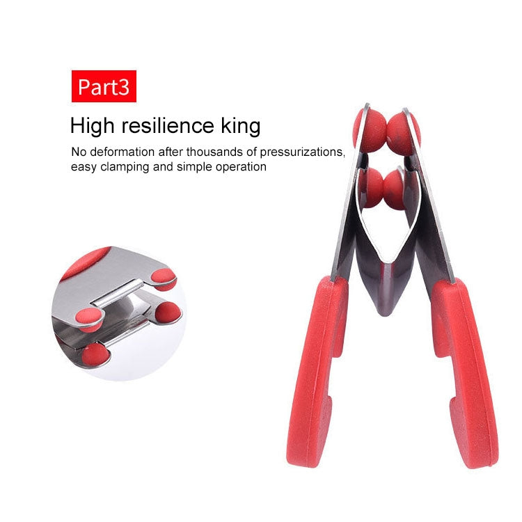 5 PCS Stainless Steel Plastic Pan Edge Clamp Anti-Scald Rubber Bracket Kitchen Gadgets