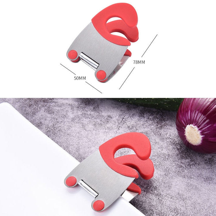 5 PCS Stainless Steel Plastic Pan Edge Clamp Anti-Scald Rubber Bracket Kitchen Gadgets