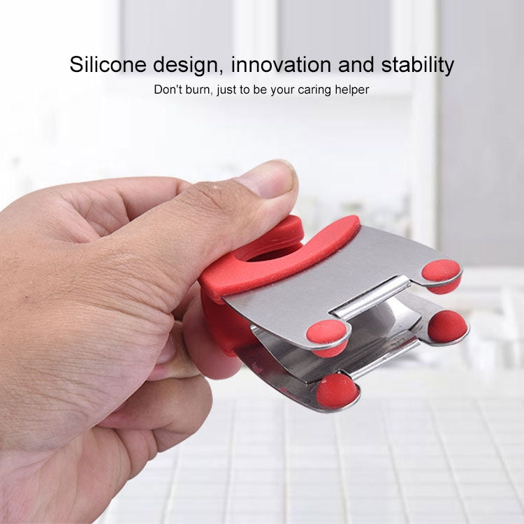 5 PCS Stainless Steel Plastic Pan Edge Clamp Anti-Scald Rubber Bracket Kitchen Gadgets