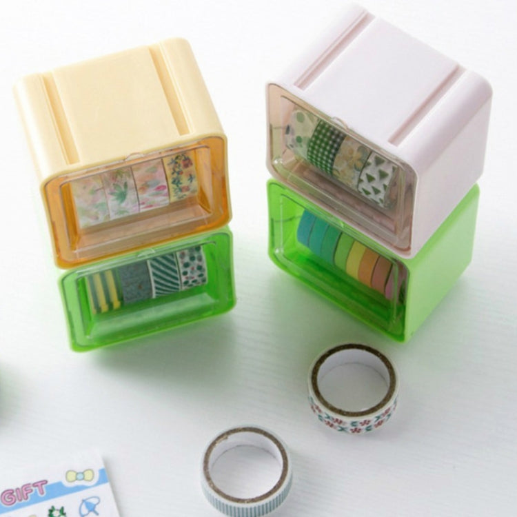 6 PCS Tape Storage Box Cutter Desktop Stationery Storage Box(Green)