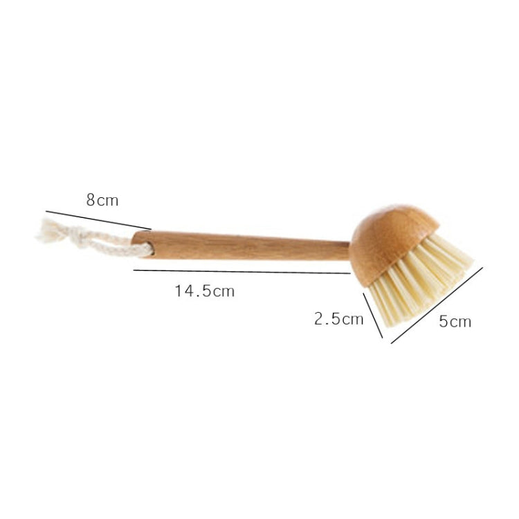 3 PCS Home Kitchen Wooden Non-sticky Oil Washing Pot Brush Long Handle Dish Brush