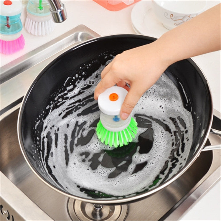 2 PCS Kitchen Washing Utensils Pot Dish Brush with Washing Up Liquid Soap Dispenser
