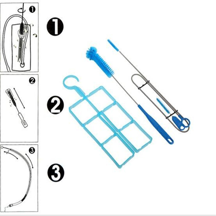 5 PCS Multi-function Cleaning Brush for Cleaning Water Bag Liner Water Nozzle(Blue)