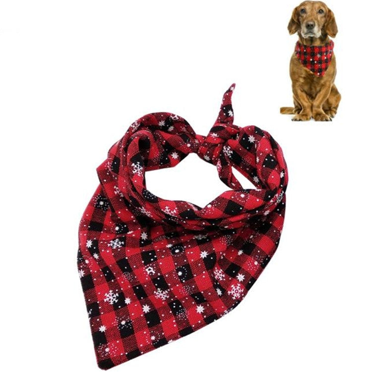 2 PCS Pet Triangle Towel Christmas Snowflake Dog Saliva Towel, Size:S