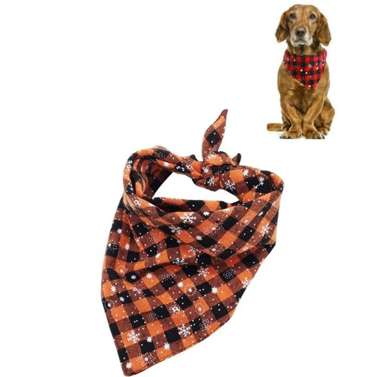 2 PCS Pet Triangle Towel Christmas Snowflake Dog Saliva Towel, Size:S
