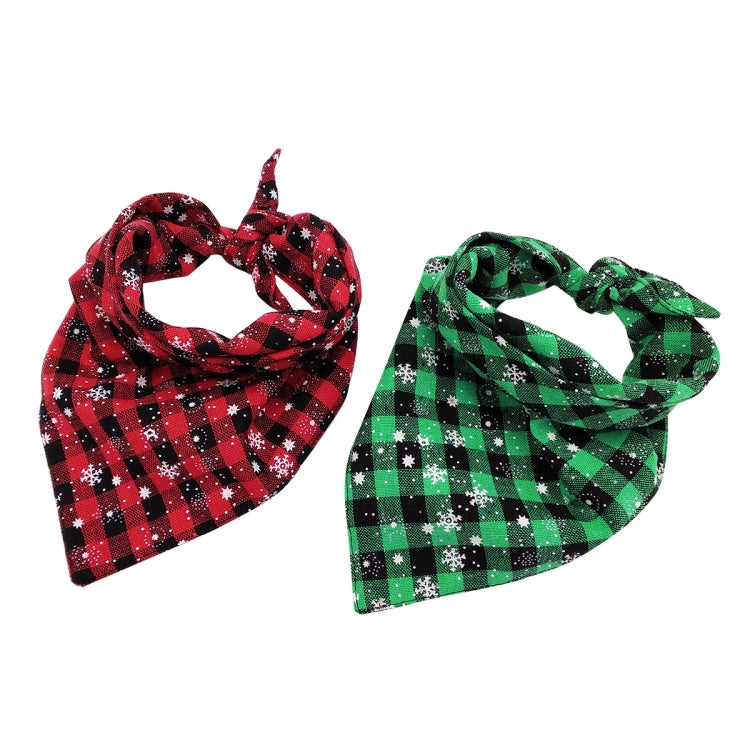 2 PCS Pet Triangle Towel Christmas Snowflake Dog Saliva Towel, Size:S