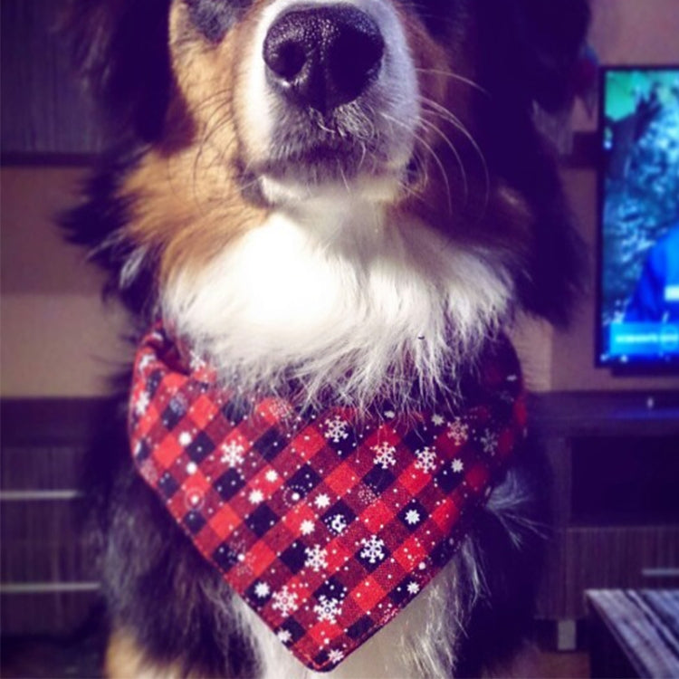 2 PCS Pet Triangle Towel Christmas Snowflake Dog Saliva Towel, Size:S