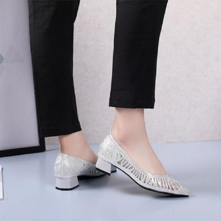 Women Shoes Hollow Rhinestone Pumps, Size:34
