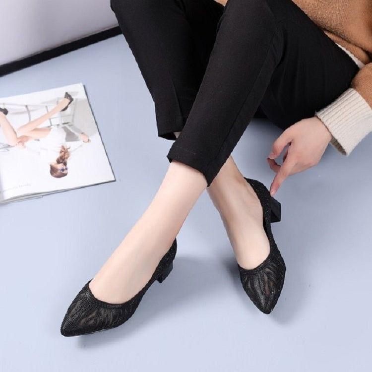 Women Shoes Hollow Rhinestone Pumps, Size:34
