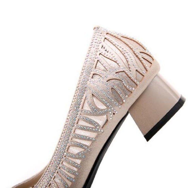 Women Shoes Hollow Rhinestone Pumps, Size:36