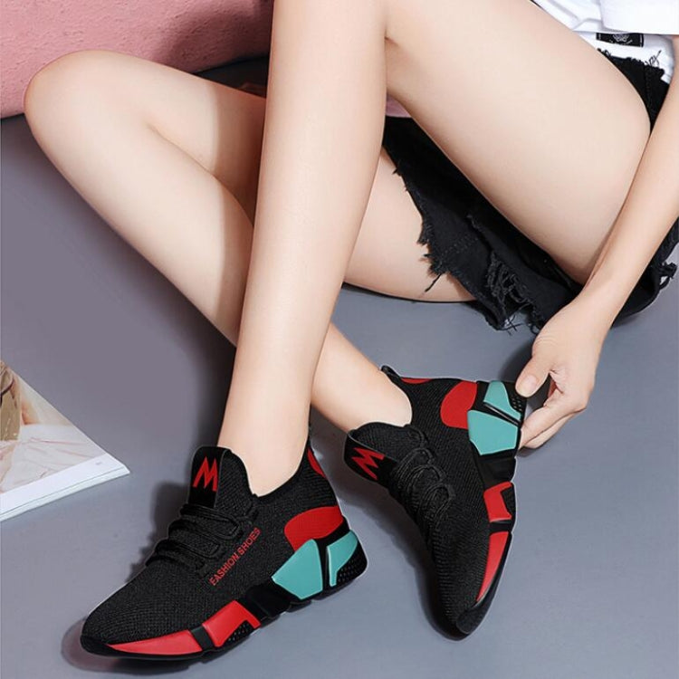 Women Shoes Wild Cloth Sneakers, Size:35(Red)