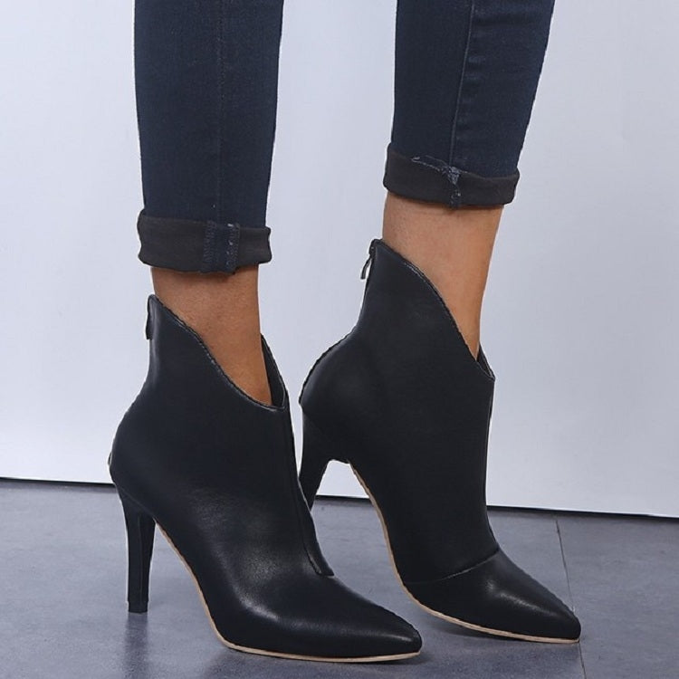 Women Shoes Leather Pointed High Heels, Size:40