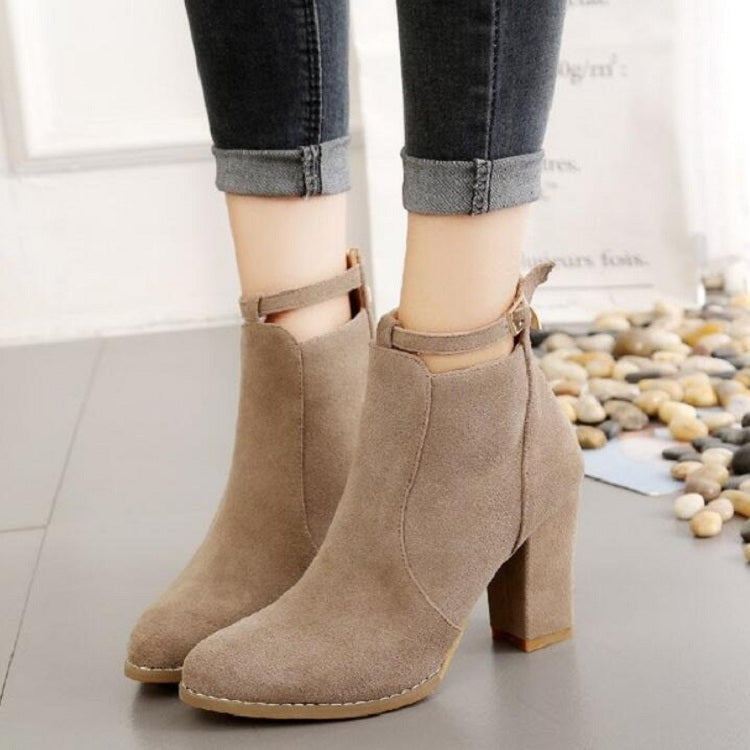 Women Shoes Suede Boots Pointed High Heels, Size:35