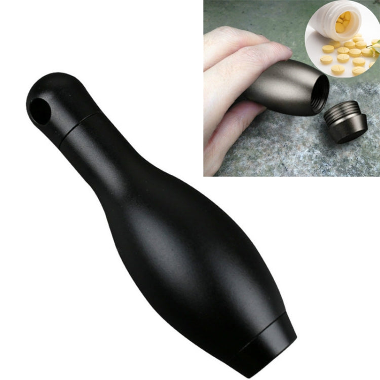 Outdoor Mini Bowling Shape Aluminum Alloy Waterproof Warehouse Sealed Bottle Camping Survival Tool