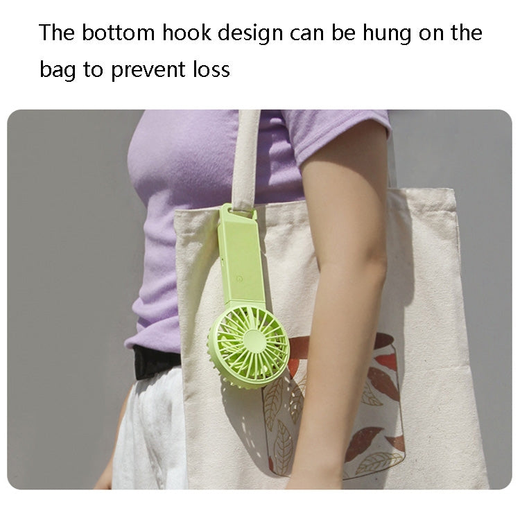 F5 Mute Portable Hand Hold Folding Fan(Fluorescent Green)