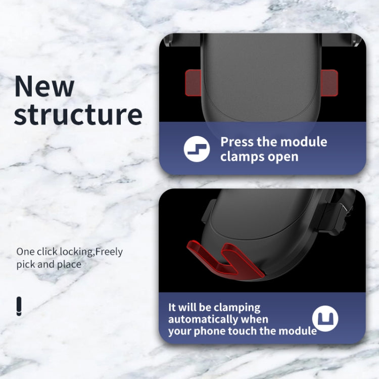 Car Navigation Bracket Gravity Invisible Telescopic Bracket(Black Little One L)