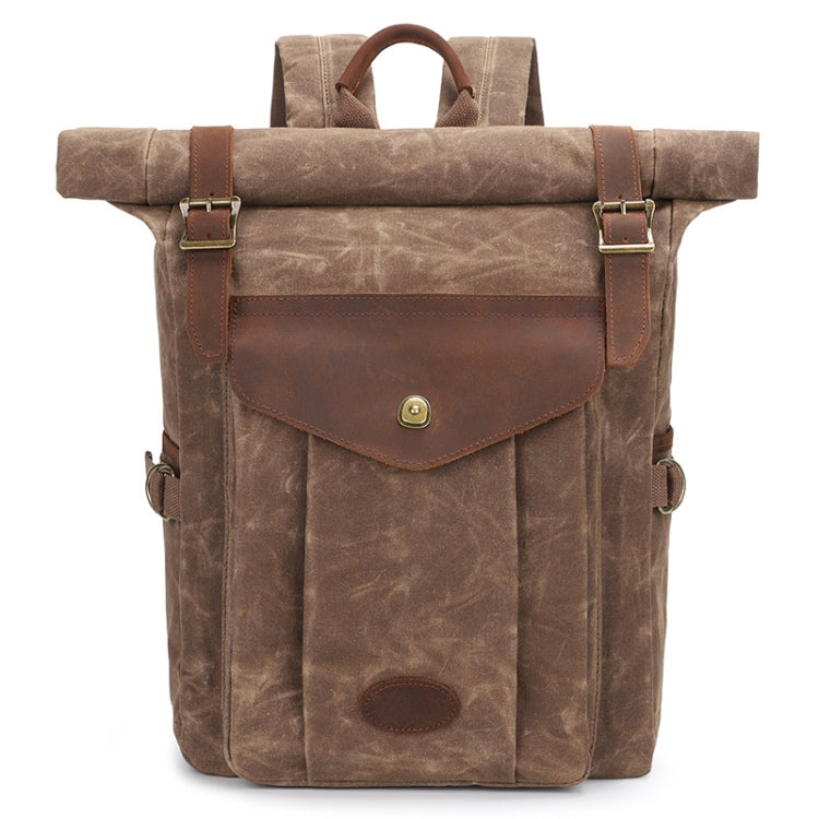 Outdoor Rucksack Retro Crazy Horse Leather Camera Backpack Waterproof School Bag