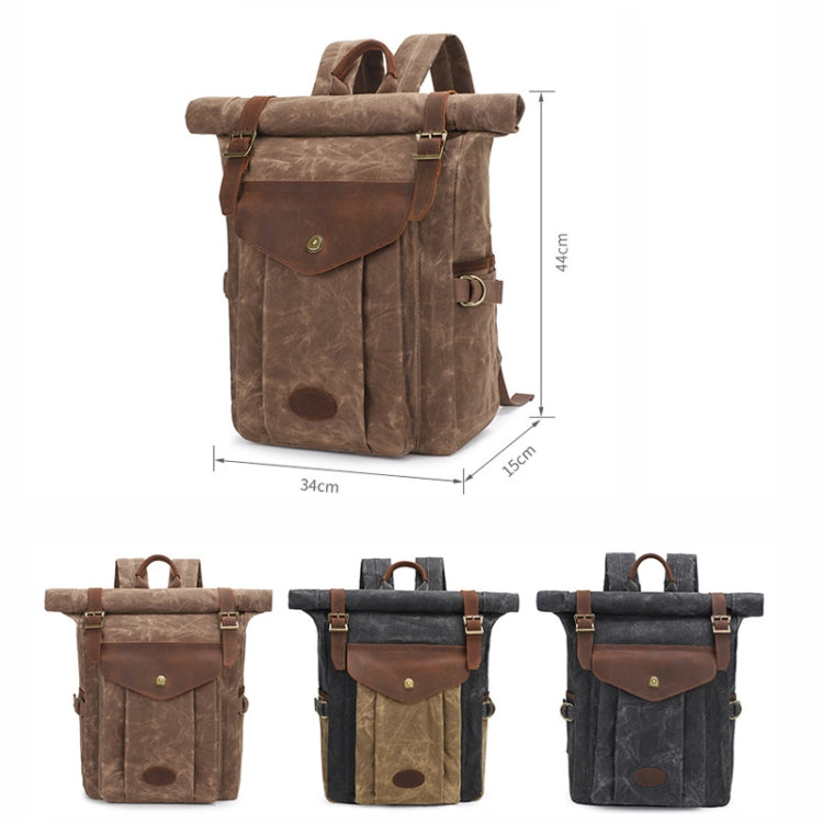 Outdoor Rucksack Retro Crazy Horse Leather Camera Backpack Waterproof School Bag