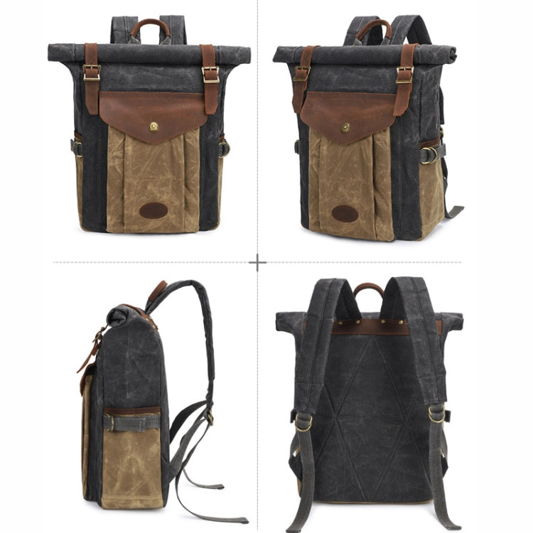 Outdoor Rucksack Retro Crazy Horse Leather Camera Backpack Waterproof School Bag